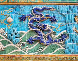 Obraz premium Nine-Dragon-Wall (Number 4 from left) built in 1756, Beijing