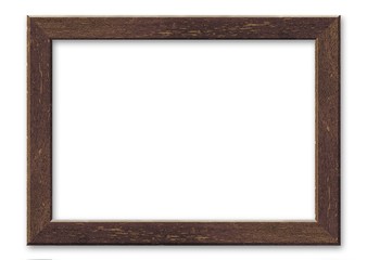 Wood frame isolated on white