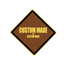 Fototapeta premium Custom made yellow stamp text on brown background