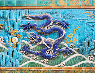 Obraz premium Nine-Dragon-Wall (Number 6 from left) built in 1756, Beijing