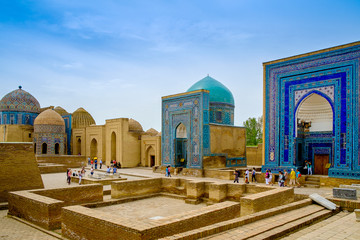 Shah-I-Zinda memorial complex, necropolis in Samarkand - obrazy, fototapety, plakaty