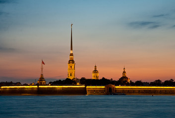 Obraz premium The Peter and Paul Fortress at white night