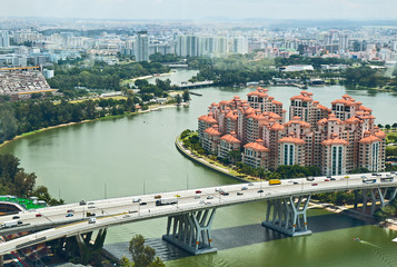 Naklejka premium Singapore, the top view