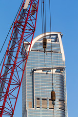 Crane with Skyscrapers