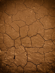 Cracked earth in dry desert