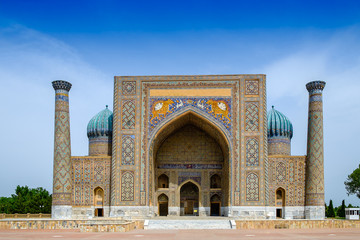 Sher Dor madrasah on Registan square, Samarkand, Uzbekistan