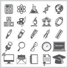 Fototapeta premium Education And Learning Sign Symbol Icon Set