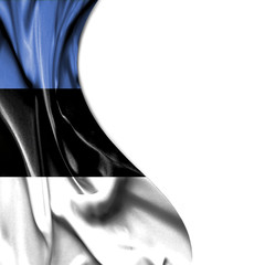 Estonia waving satin flag isolated on white background
