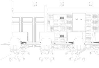 Entwurf modernes Büro