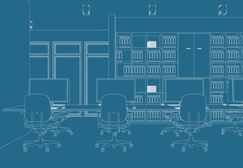 Entwurf modernes Büro