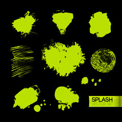 Abstract splashes and pencil strokes collection