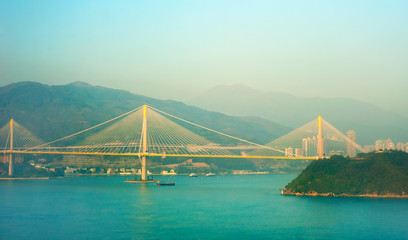 Fototapeta na wymiar Ting Kau Bridge, HK
