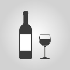 The bottle wine and a glass of drink icon.