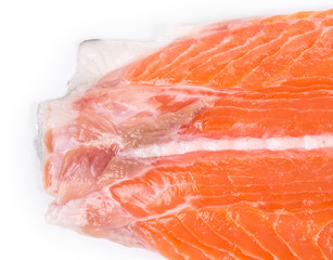 Raw salmon fillet.