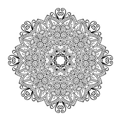 Round ornament. Ethnic mandala. Vector art