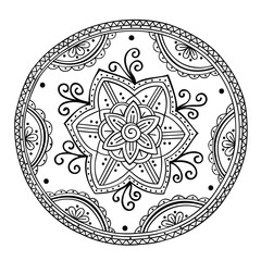 Round floral ornament. Mandala. Vector