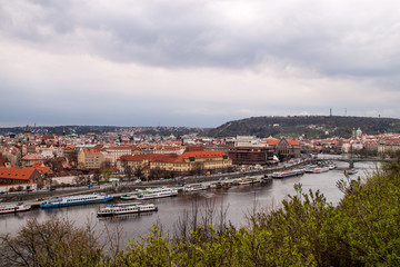 Fototapeta na wymiar High angle view of Prague