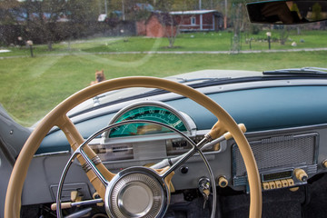 Vintage car interior GAZ M21 Volga