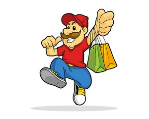 male shopping character image vector