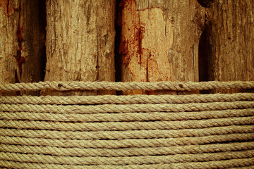 Fototapeta na wymiar wood with rope