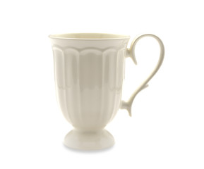 White cup isolated on white background