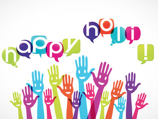 groupes mains  : happy holi