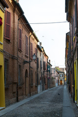 Beautiful architecture in the downtown of Ferrara