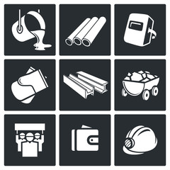 Metallurgy industry Icons set