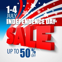 4th of july sale vector background