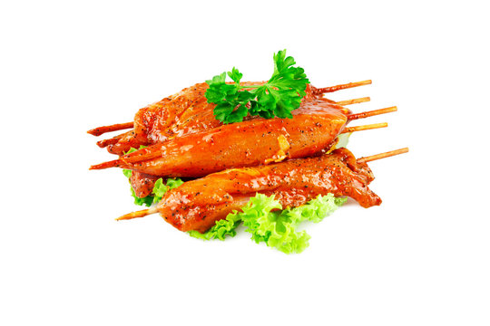Turkey filet skewers  for barbecue, grilling,