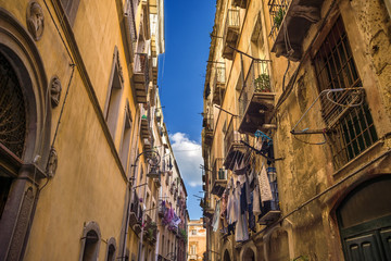 Naklejka premium Cagliari, veduta del quartiere storico di Castello, Sardegna