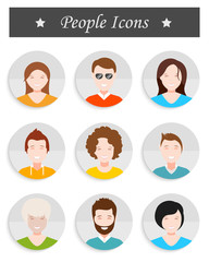 Set of avatar in style flat design