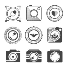 Set of vector icons and logos photo
