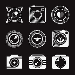 Set of vector icons and logos photo