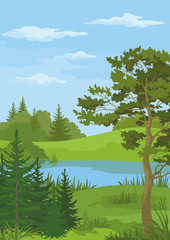 Landscape with Trees and River