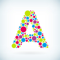 Modern letter A circle symbol icon