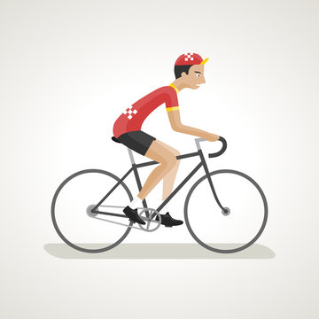 Vintage Cyclist 3 (red)