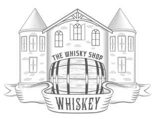 Vector Illustration Vintage Whiskey Shop