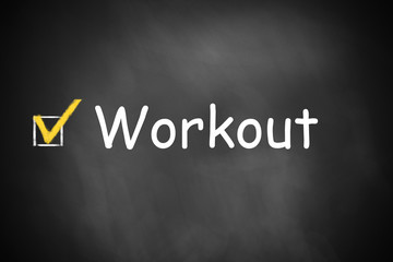 chalkboard with checkbox workout done