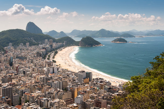 Aerial View of the Famous Copacabana Beach in Rio de Janeiro