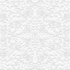 Printed roller blinds 3D Seamless floral pattern in traditional style  