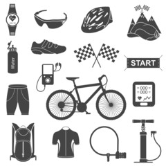 Vector Set Icons of Cycling