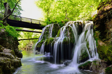 Famous Bigar waterfall in the forest of Caras Severin, in Romania