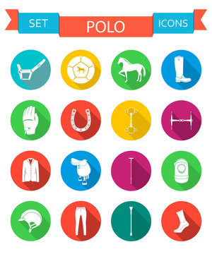 Vector Set of Icons and Sign of Polo
