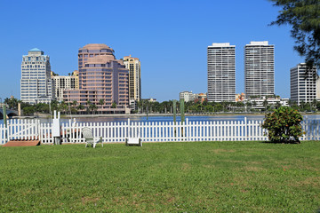 Beautiful skyline of downtown West Palm Beach, Florida
