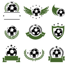 Football labels and icons set. Vector 