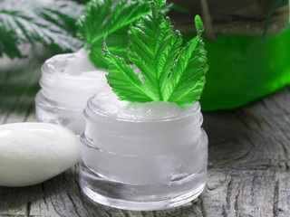 organic cosmetics, fresh as green leaves