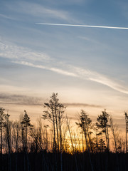 Fototapeta premium beautiful sunrise over country lake