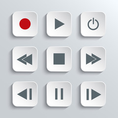 Media player control  icon set