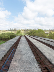 Fototapeta premium old bridge with rusty metal rails